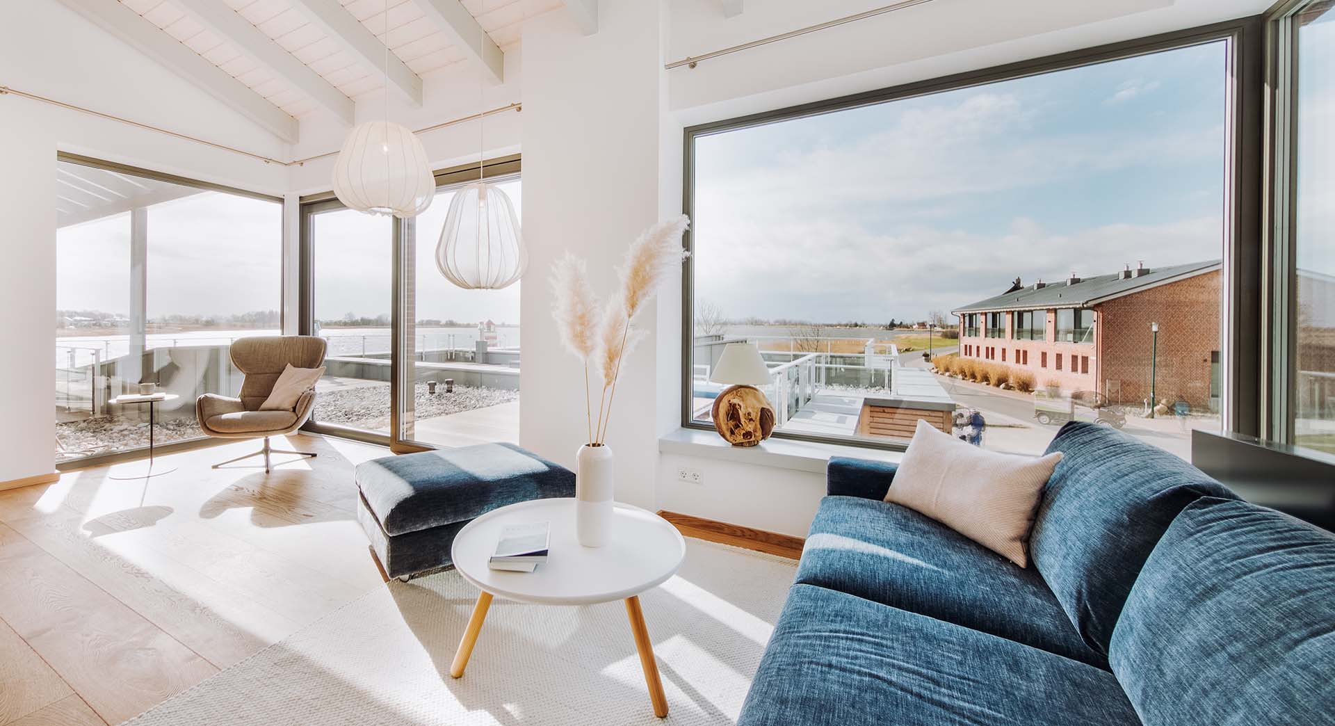 Wohnzimmer der Ferienwohnung Fischer:in Rügen